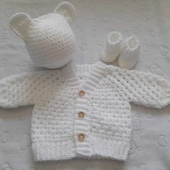 Handmade baby boy and neutral cardigan sets newborn and 0-3 months