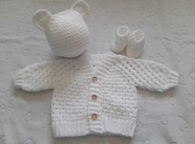 Handmade baby boy and neutral cardigan sets newborn and 0-3 months
