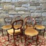 Set of 6 Victorian Walnut Balloon Back Dining Chairs. Image 4