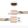 New 1m Nylon Micro USB Fast Quick Charge 2A Silver 100cm Cable Lead Data #1145 Image 7