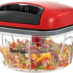 Manual Pull Food Chopper, Hand Pull String Onion Chopper Dicer for Kitchen, Easy Cleaning food Chopper for Vegetables, Fruits (500 ML)