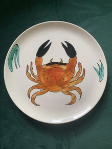 Very Large Hand Painted Poole Pottery plate
