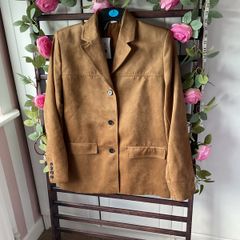 blazer Bnwt H&M size small tan suede effect jacket