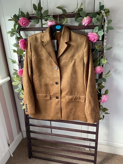 blazer Bnwt H&M size small tan suede effect jacket