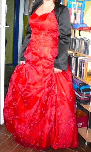 ball gown dress in vibrant red