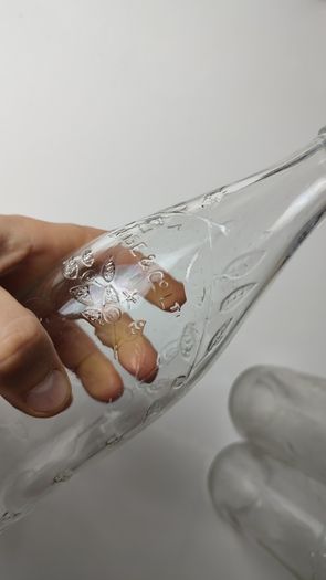 325 - Set of 3 Vintage Clear Glass Collectible Decorative L Rose and Co Bottles