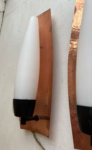 Retro vintage Mid-century Danish wall sconce lights X2 c1960