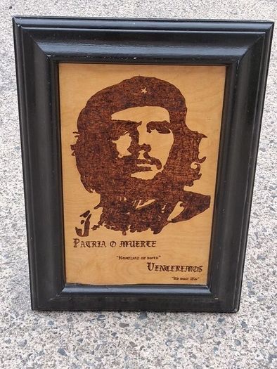 Original Pyrography of Che Guevara