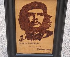 Original Pyrography of Che Guevara
