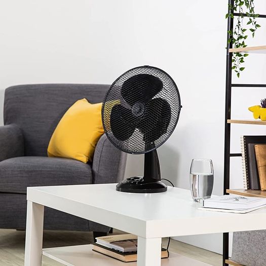 12" Inch, Lightweight, Portable Desk Fan, 3 Speed Settings, Wide-Angled Oscillation, Powerful Airflow, Quiet Operation, Perfect for Bedroom or Office (FREE SHIPPING)