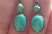Vintage Earrings made of 925 silver with natural turquoise.