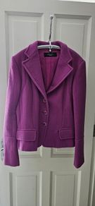 Weekend Max Mara 100 percent Wool Blazer Jacket - Magenta Fuchsia Pink Boucle - Size UK 14