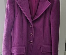 Weekend Max Mara 100 percent Wool Blazer Jacket - Magenta Fuchsia Pink Boucle - Size UK 14