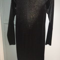ladies black velvet midi dress new size 10 new look