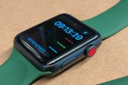 APPLE Watch Series 3 GPS LTE (Cellular) A1891- 42MM Black Aluminum Case with Green Band