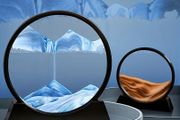 18x19cm/7.09x7.48inch Creative Home Crafts, 3D Dynamic Living Room Decorations, Gifts, Round Quicksand Paintings