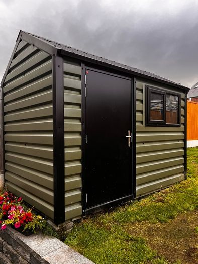 high-quality Irish-made PVC-coated galvanised-steel garden shed,