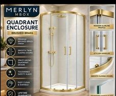 Merlyn mbox quadrant enclosures brushed brass see below for prices