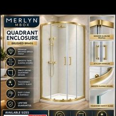 Merlyn mbox quadrant enclosures brushed brass see below for prices