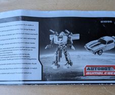 Vintage original Transformers instructions for Autobot Bumblebee 2007