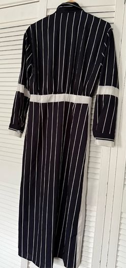 Black and white striped maxi dress
