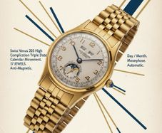Triple date moonphase 1950s Swiss Villereuse