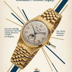 Triple date moonphase 1950s Swiss Villereuse