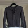 Grey Lace-Up Front Knit Jumper - Size XS/S Image 2