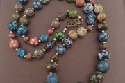 Antique Gabri Thousand Eyes Glass Beads Necklace 26 inches
