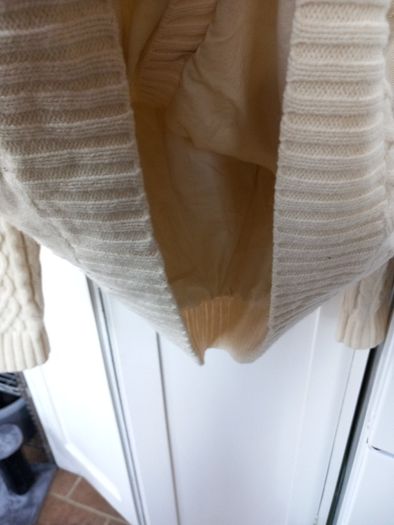 Carraigdonn Cream Aran Cardigan Cotton Lined 16 New.