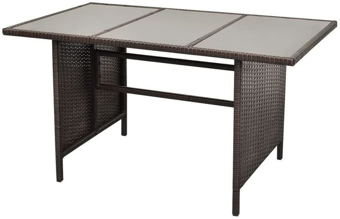 Poly Rattan Garden Furniture 8 Seater Lounge Set Brown Dining Set