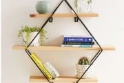 BRAND NEW 50x50x19cm Shelf Storage Iron Art Wooden Retro Wall Coat Hanger Storage