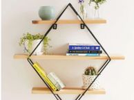 main image for ad BRAND NEW 50x50x19cm Shelf Storage Iron Art Wooden Retro Wall Coat Hanger Storage