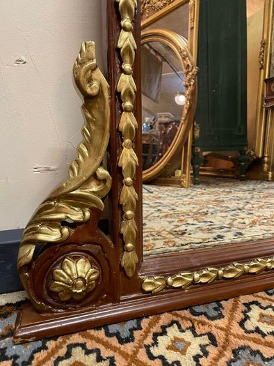 FLASH SALE ! Was 495 now 400 ! Louis XVI Style Parcel Gilt and Painted Overmantel Mirror