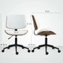 Office Chair Height-Adjustable Desk Chair with Casters, Diamond Quilting 52 x 53 x 80-90 cm White Image 2
