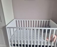 Baby Cot & Chest of Drawers with Changing Table