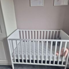 Baby Cot & Chest of Drawers with Changing Table