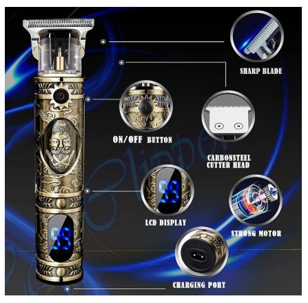 Hair Clippers Beard Trimmer for Men, Professional Cordless Hair Trimmer T-Bladeds Outliner Grooming Baldheaded Shaver with 1500mAh Battery and 180 Mins Working Time