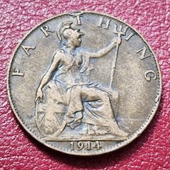 1914  George V  Farthing coin