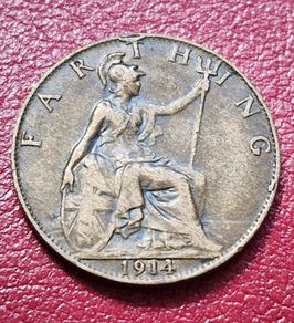 1914  George V  Farthing coin