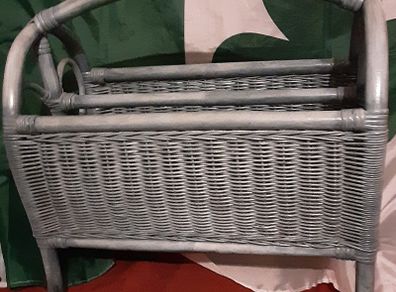 french rattan magazine rack 70's, read ad