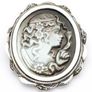 Vintage 925 Silver Carved Cameo Brooch Image 2