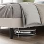 Double Bed Frame with Headboard - 4ft6 (135 x 190 cm) - 11.8'' Height - Upholstered Bed Base - Wooden Slat Support - Easy Assembly - Off White Image 4