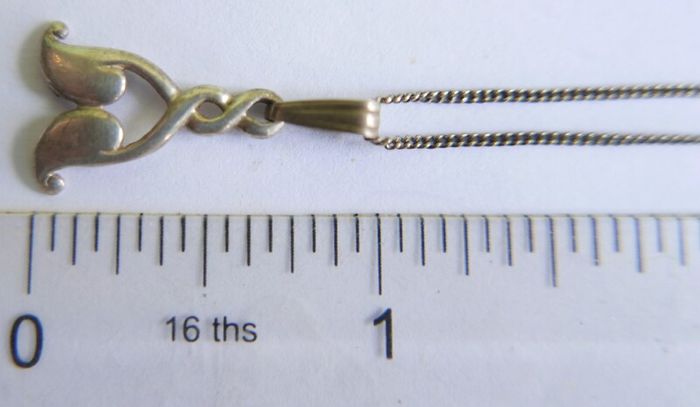 Vintage Sterling Silver 925 Pendant Necklace length 18" - 2,7g