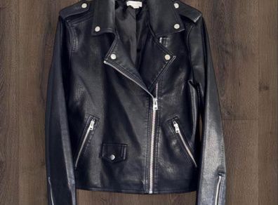 Topshop Black Faux Leather Biker Jacket UK 12