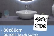 LED Bathroom Mirror Bluetooth Speakers Demister Antifog 80cm