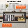Farmhouse Coffee Table, Rectangle Coffee Table with Open Storage Compartment Image 4