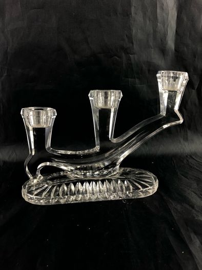 Art Deco crystal candle stand
