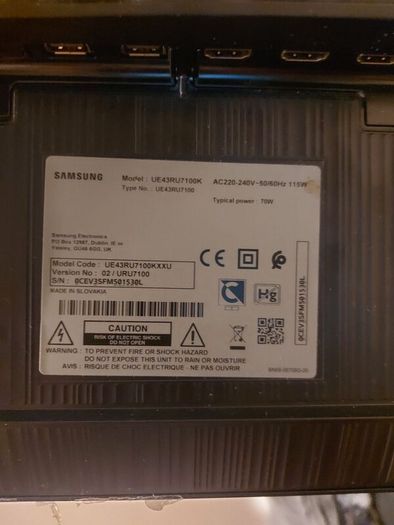 Samsung 43" 4K smart TV