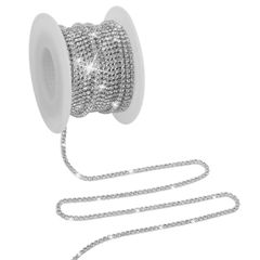 Brand New Silver Rhinestone Ribbon 10 Meters 2mm Shiny Rhinestone Decoration Ribbon
